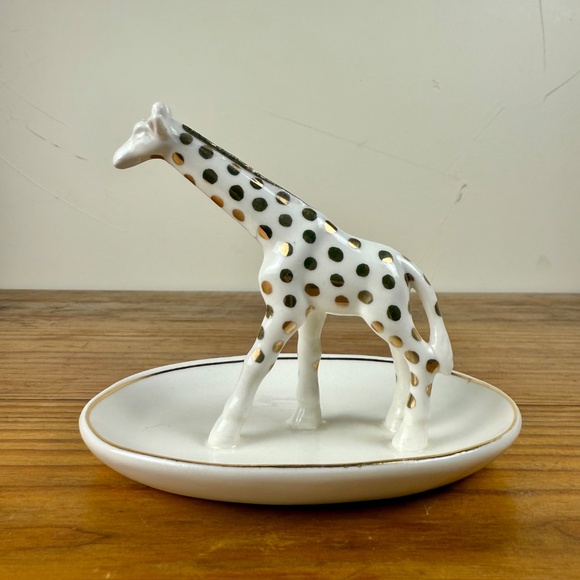 Anthropologie Giraffe Ring Dish | Gold Polka Dots | Trinket Holder - Picture 5 of 15